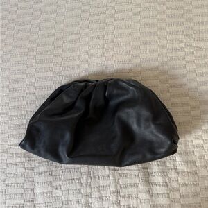 Bottega Black Large Leather Pouch
